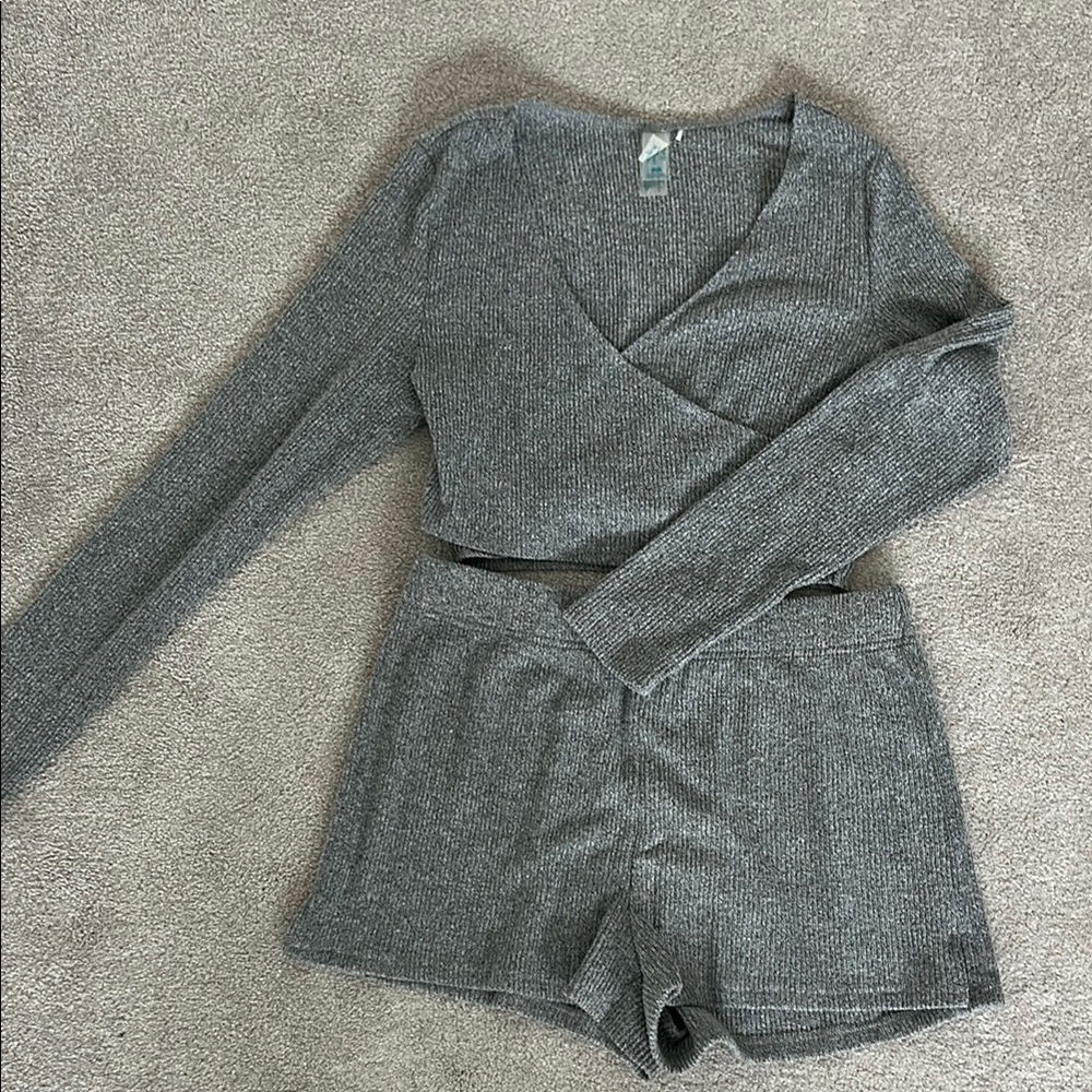 Knit grey beach set